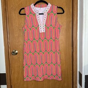 Crown and Ivy geometric shapes w/ crochet sleeveless dress size petite large